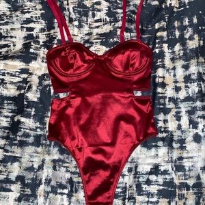 urban outfitters “out from under” red bodysuit